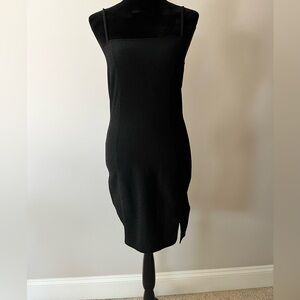 H&M Black Mini Slip Dress with Square Neck and Thin Straps